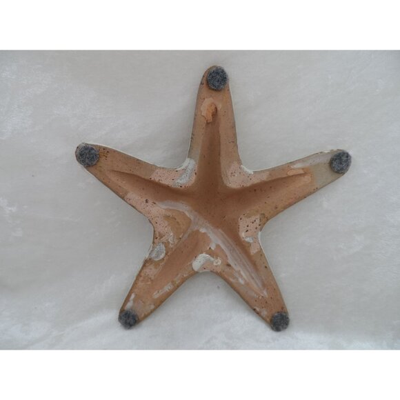 Ceramic Starfish Decor 8" Beige Coastal Beach House Accent - Picture 2 of 6